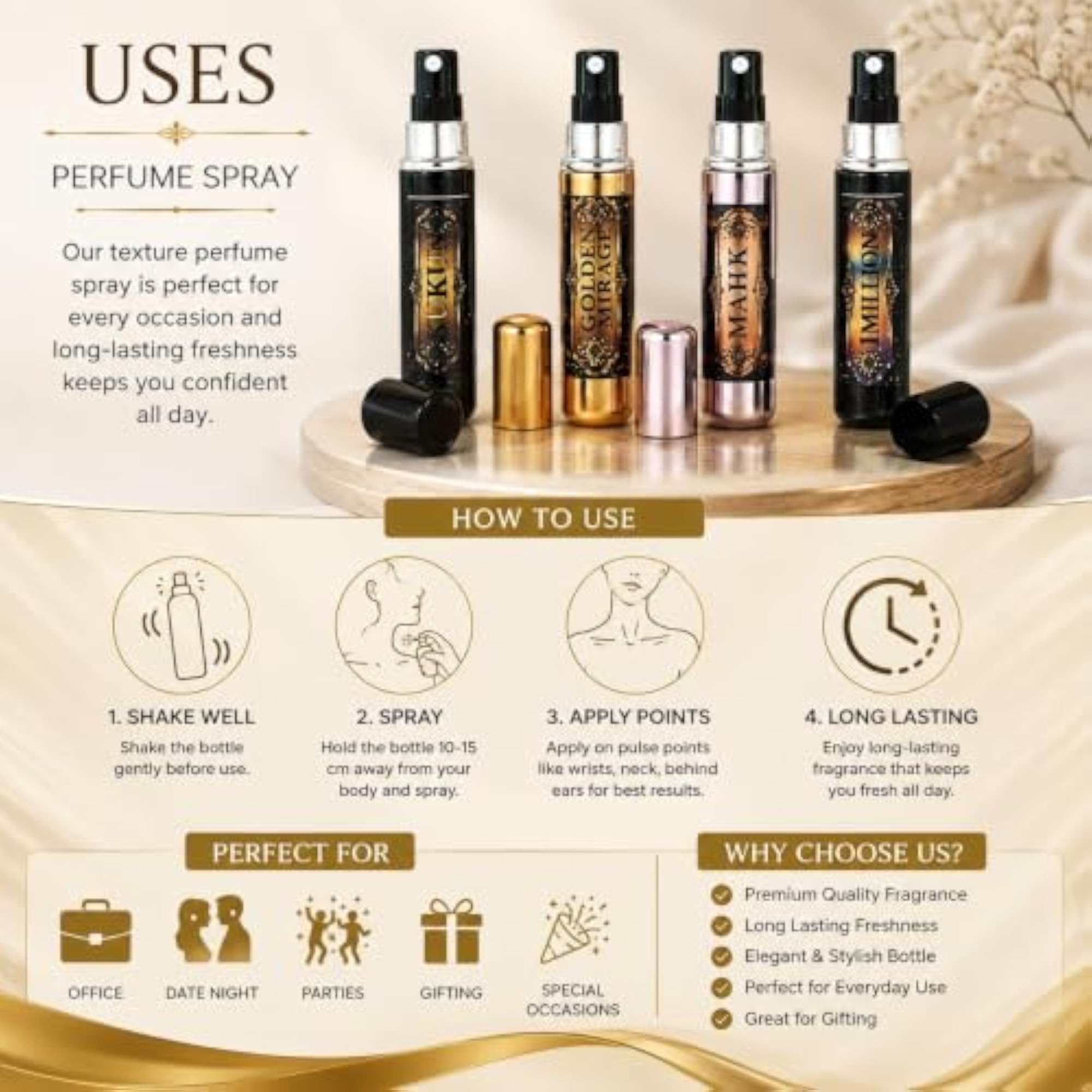 4pc Refillable Perfume Atomizer Spray Bottles, 5ml